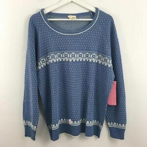 NEW Vintage The First Islander Women’s Nordic Blue Sweater Size 38